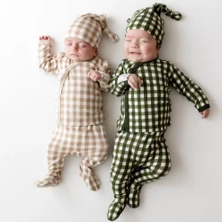 Kyte Baby Take Me Home Set with Cap in Gingham Fir Clearance