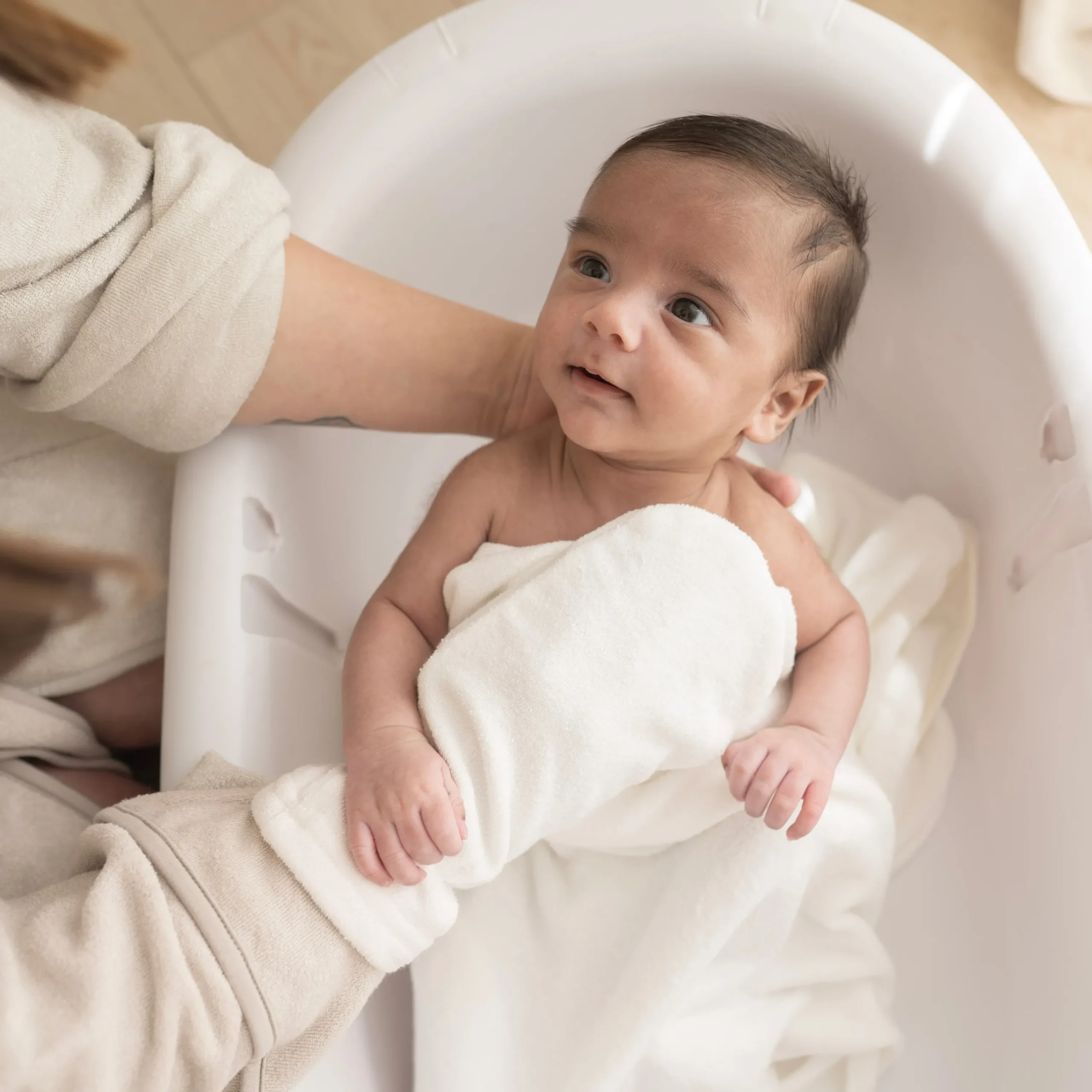 Kyte Baby Terry Bath Mitt in Cloud Clearance