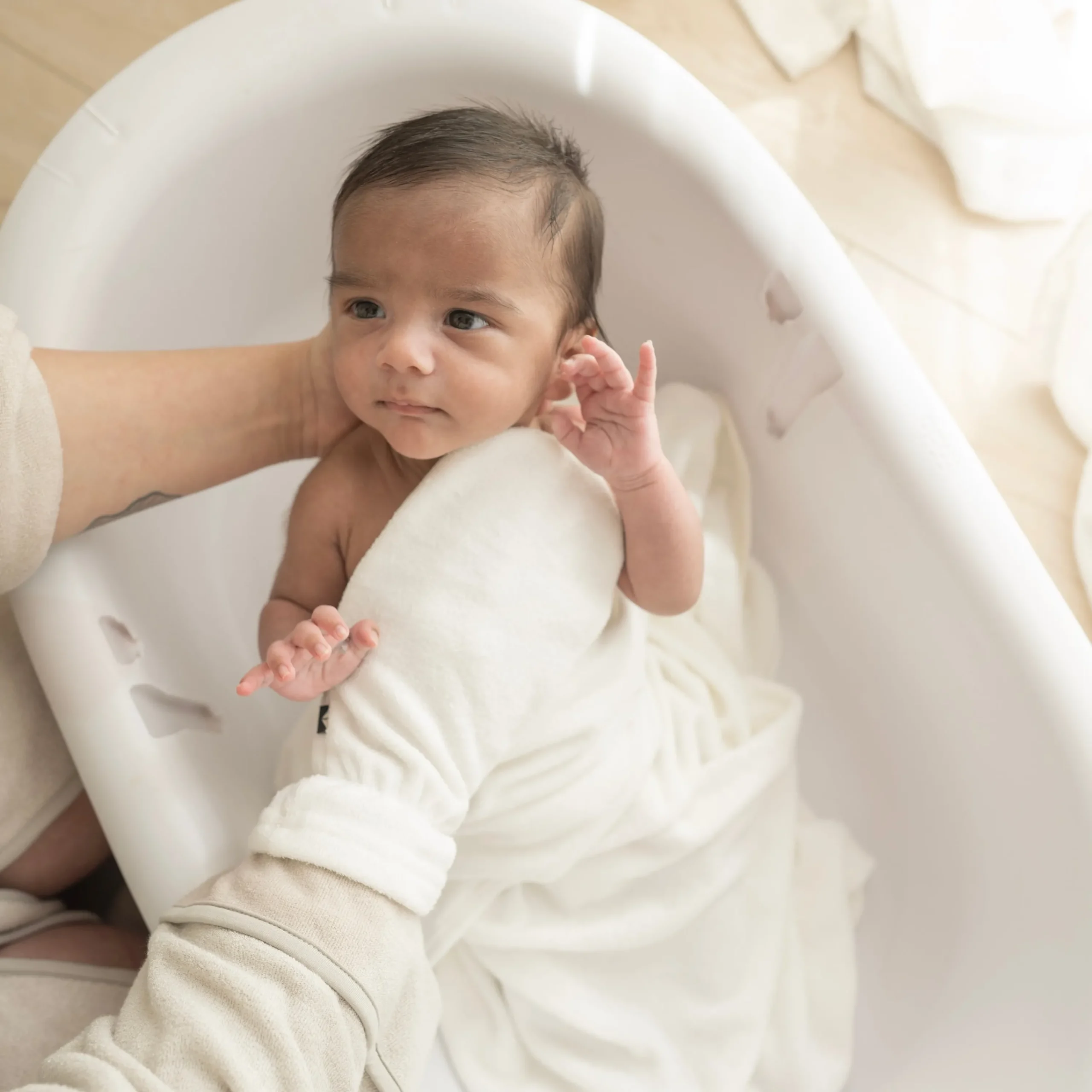 Kyte Baby Terry Bath Mitt in Cloud Clearance