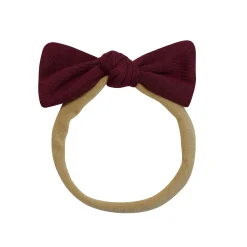 Kyte Baby Tiny Nylon Bow in Burgundy Best