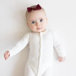 Kyte Baby Tiny Nylon Bow in Burgundy Best