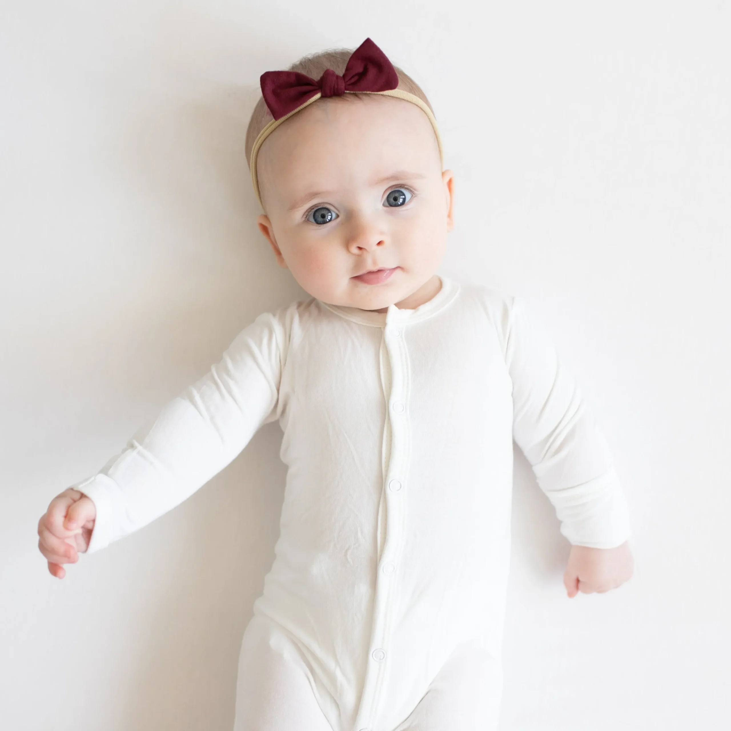 Kyte Baby Tiny Nylon Bow in Burgundy Best