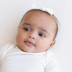 Kyte Baby Tiny Nylon Bow in Cloud Outlet