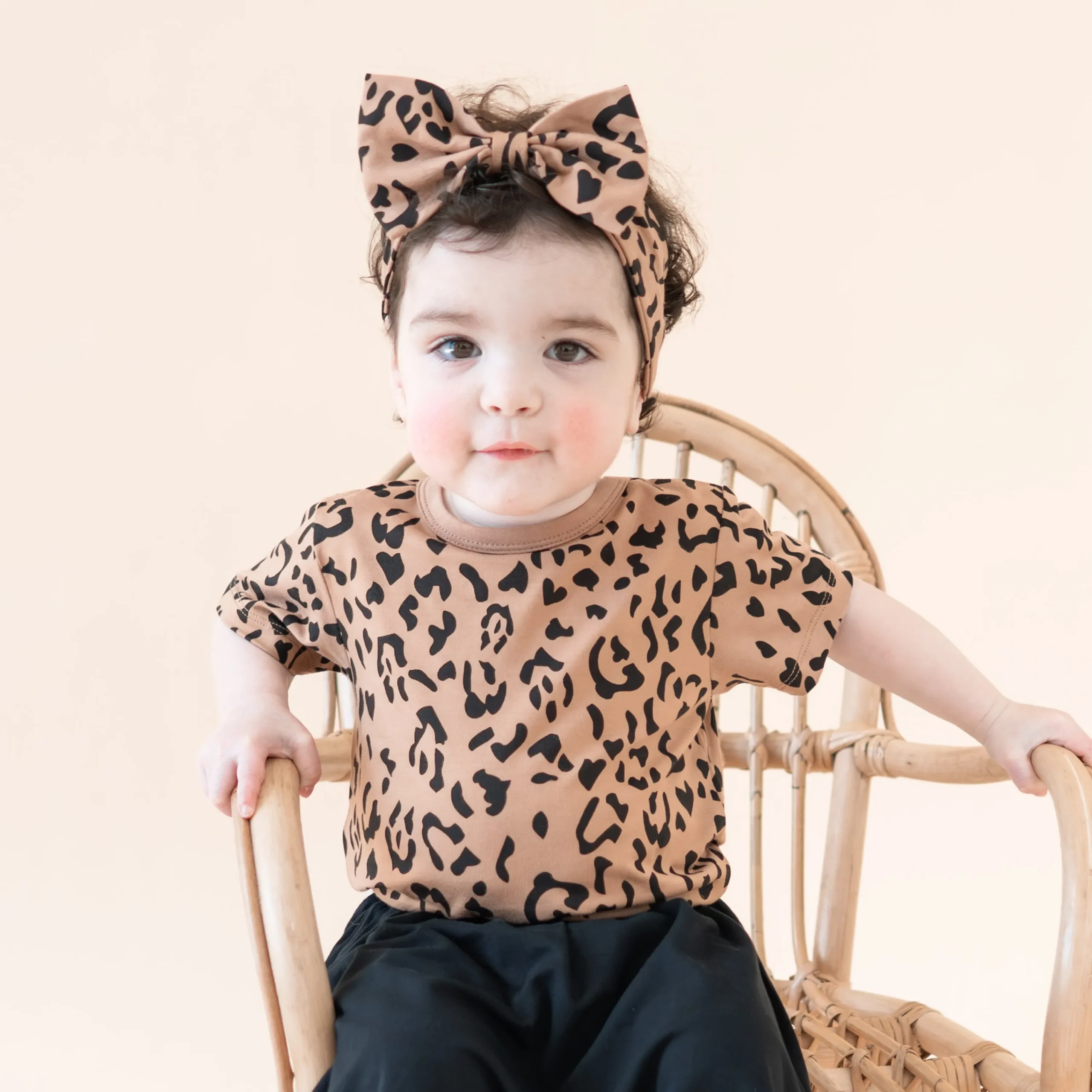 Kyte Baby Toddler Basic Tee in Latte Leopard Best