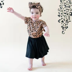 Kyte Baby Toddler Basic Tee in Latte Leopard Best