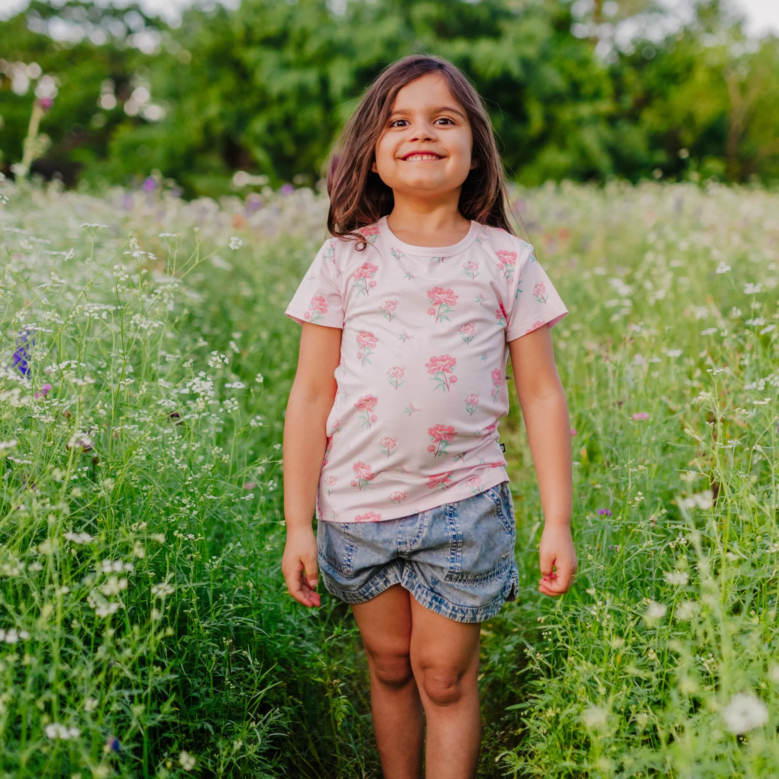 Kyte Baby Toddler Basic Tee in Sakura Peony