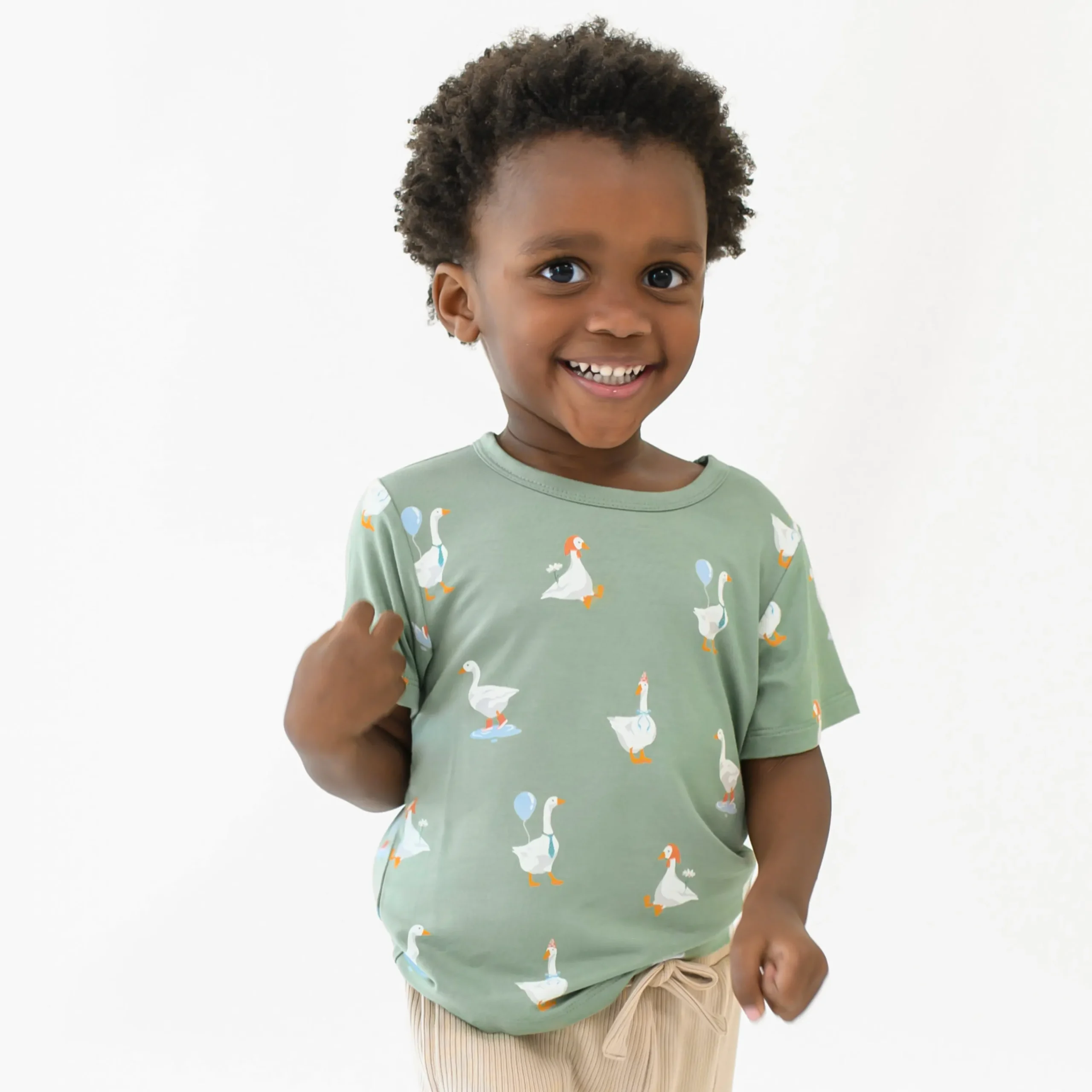Kyte Baby Toddler Basic Tee in Silly Goose Hot