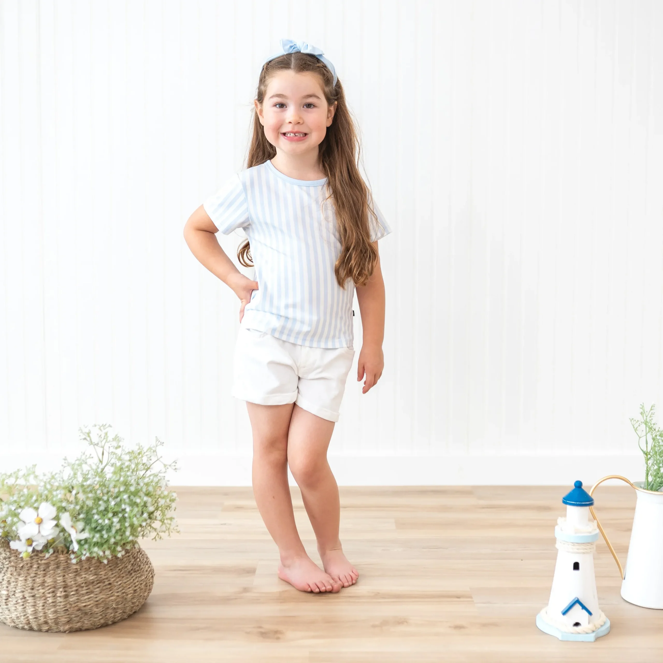 Kyte Baby Toddler Basic Tee in Small Mist Stripe Online