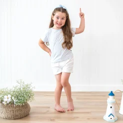 Kyte Baby Toddler Basic Tee in Small Mist Stripe Online
