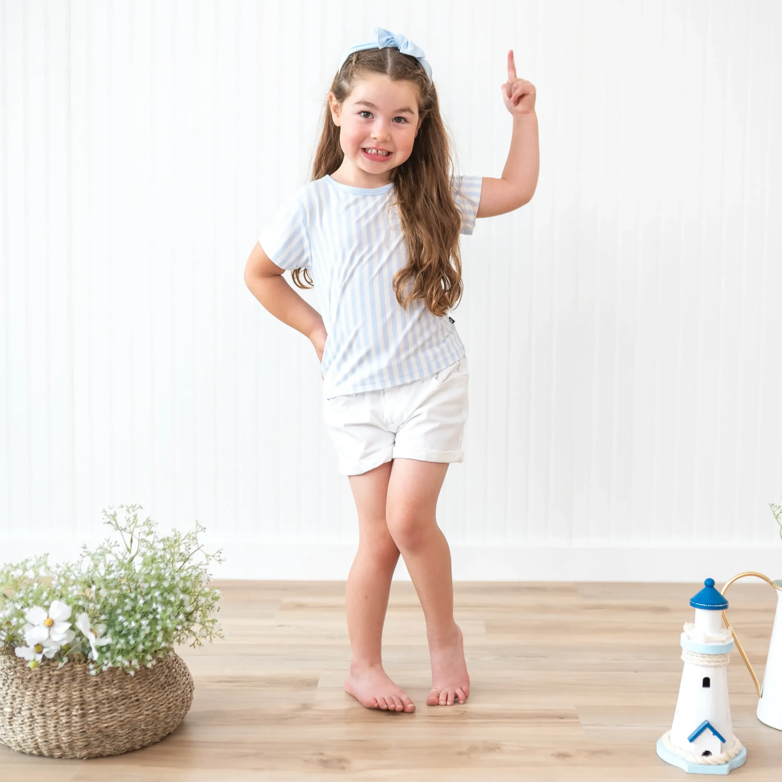 Kyte Baby Toddler Basic Tee in Small Mist Stripe Online