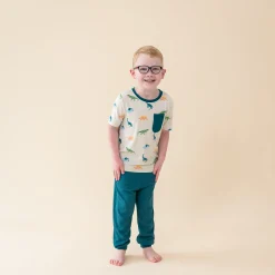 Kyte Baby Toddler Crew Neck Tee in Ecru Roar New