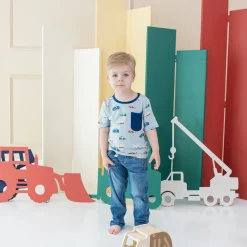 Kyte Baby Toddler Crew Neck Tee in Construction Clearance
