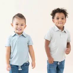 Kyte Baby Toddler Short Sleeve Polo in Fog Online