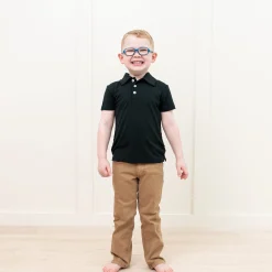 Kyte Baby Toddler Short Sleeve Polo in Midnight Clearance