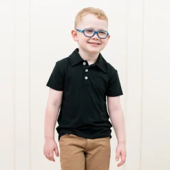 Kyte Baby Toddler Short Sleeve Polo in Midnight Clearance