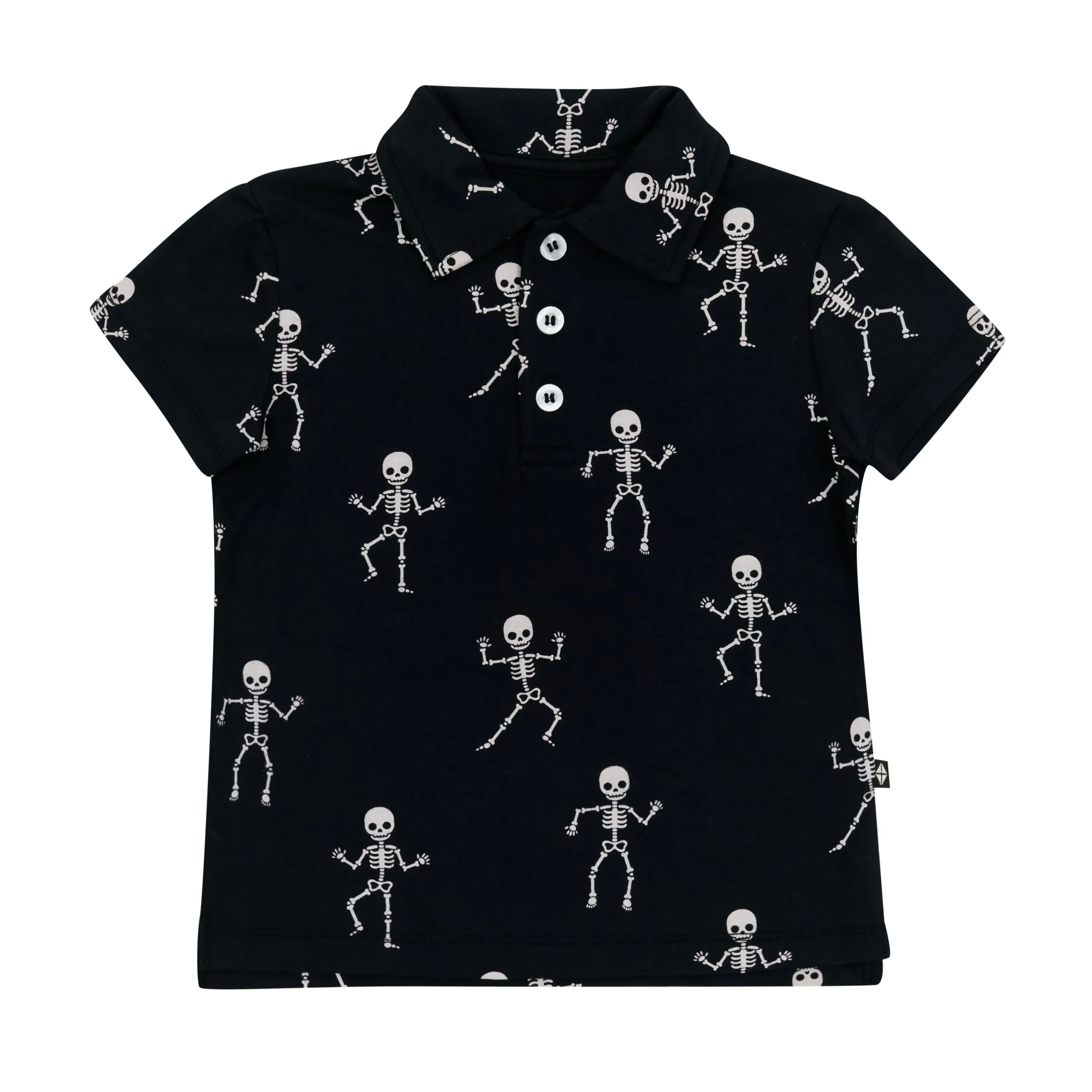 Kyte Baby Toddler Short Sleeve Polo in Skeleton New