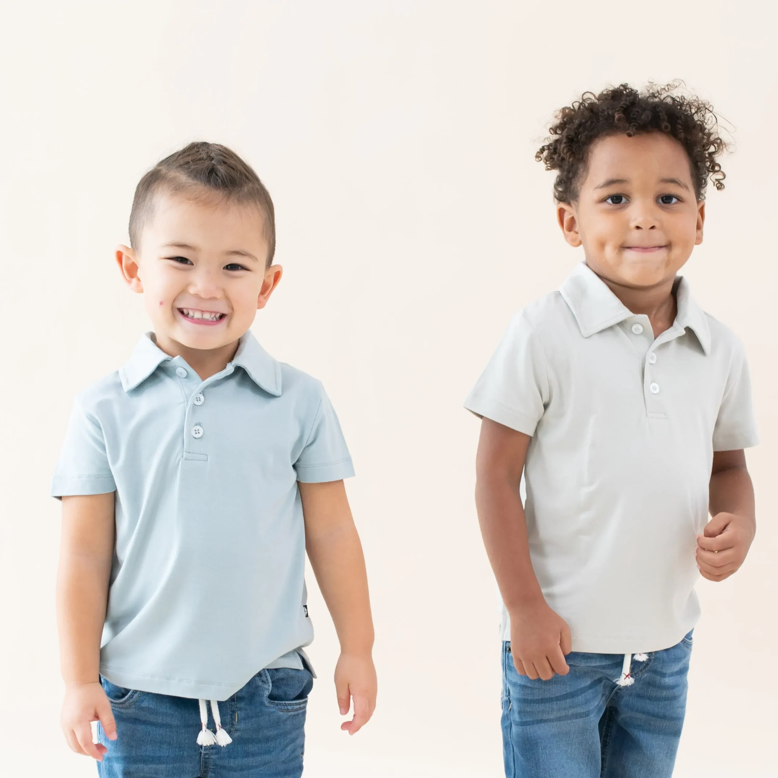 Kyte Baby Toddler Short Sleeve Polo in Oat Outlet