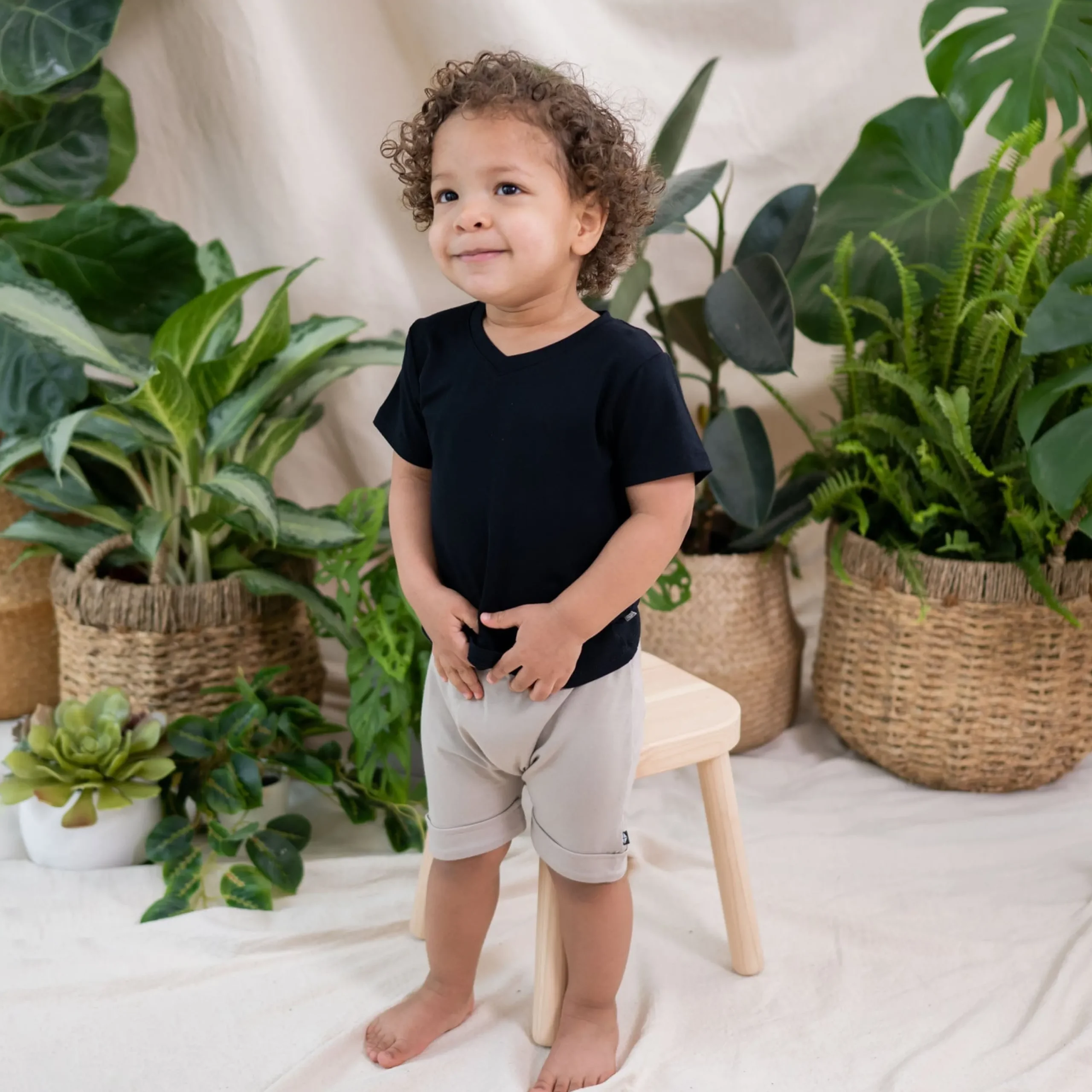 Kyte Baby Toddler V-Neck Tee in Midnight Hot