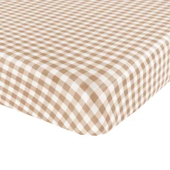 Kyte Baby Twin Sheet in Gingham Bisque Best