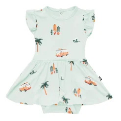 Kyte Baby Twirl Bodysuit Dress in Dew Surf Discount