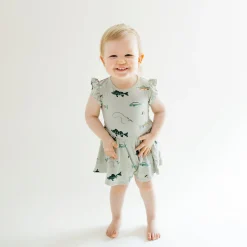Kyte Baby Twirl Bodysuit Dress in Fishing Hot
