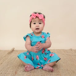 Kyte Baby Twirl Bodysuit Dress in Hibiscus Best