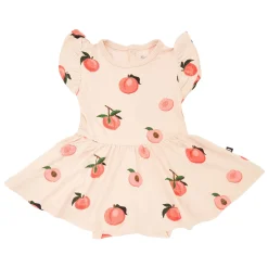 Kyte Baby Twirl Bodysuit Dress in Peach