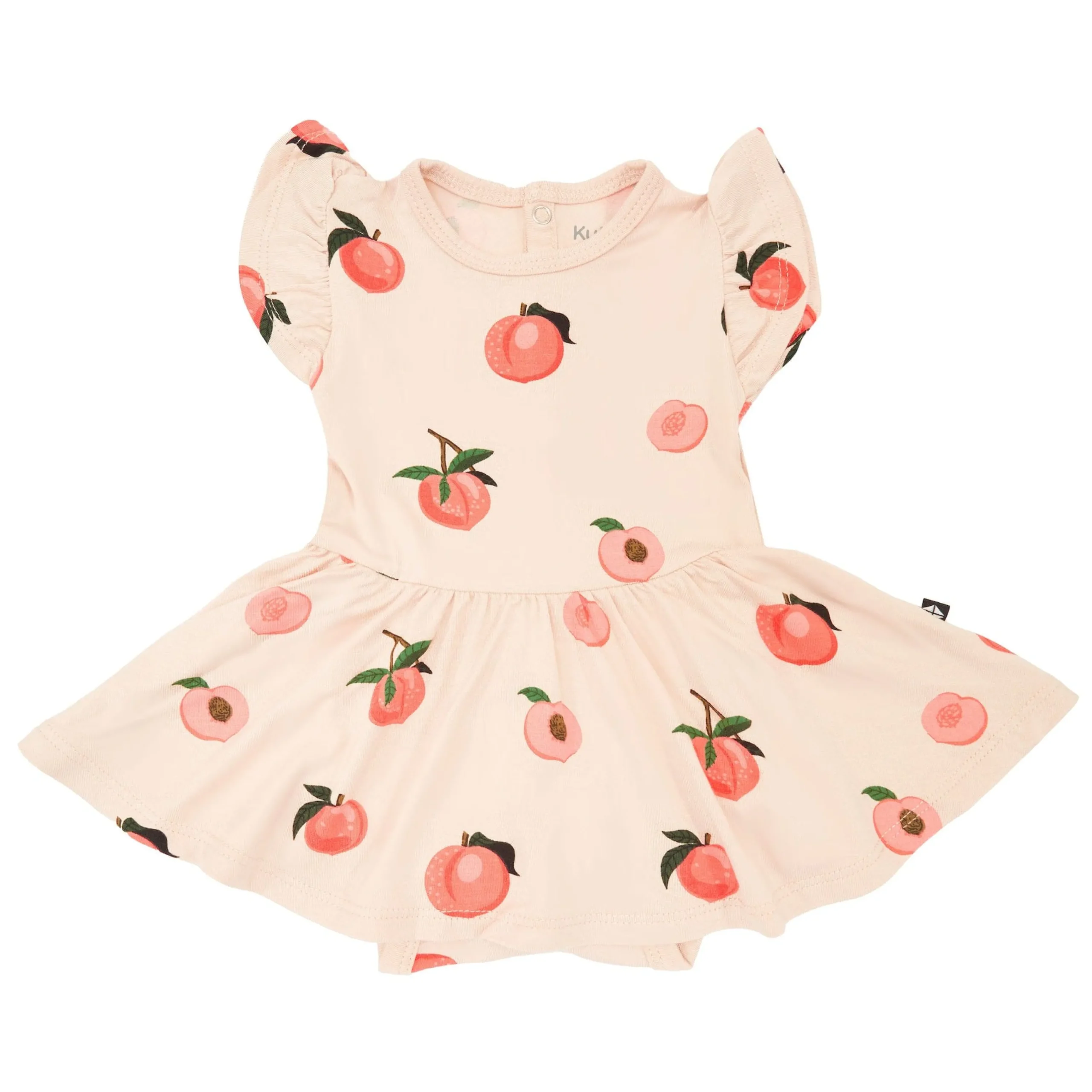 Kyte Baby Twirl Bodysuit Dress in Peach