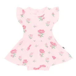 Kyte Baby Twirl Bodysuit Dress in Sakura Peony Best