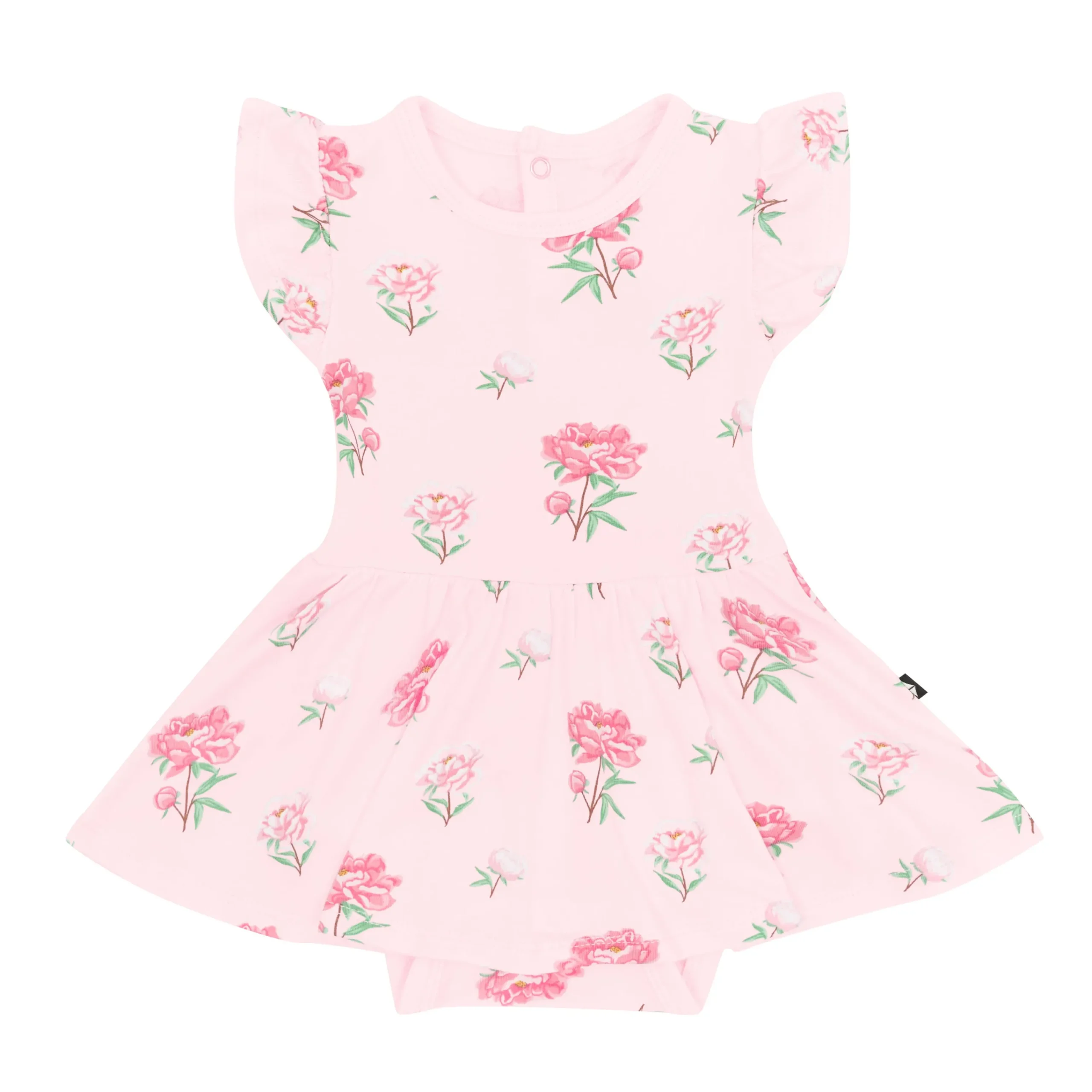 Kyte Baby Twirl Bodysuit Dress in Sakura Peony Best