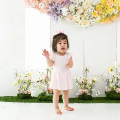 Kyte Baby Twirl Bodysuit Dress in Sakura Sale