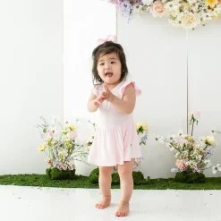 Kyte Baby Twirl Bodysuit Dress in Sakura Sale