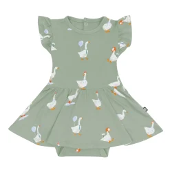 Kyte Baby Twirl Bodysuit Dress in Silly Goose Clearance