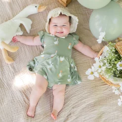 Kyte Baby Twirl Bodysuit Dress in Silly Goose Clearance