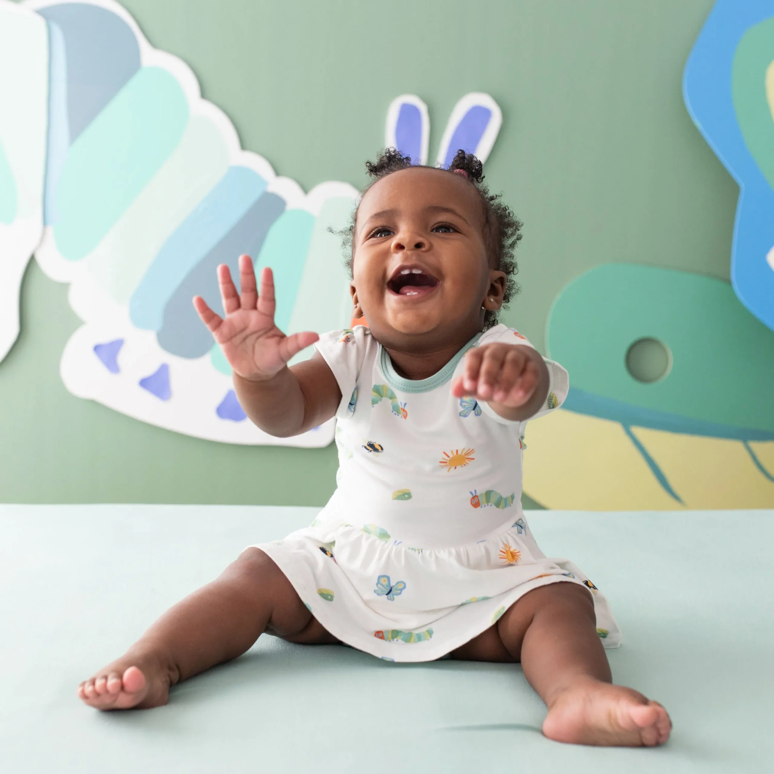 Kyte Baby Twirl Bodysuit Dress in The Very Hungry Caterpillar™ and Friends Clearance