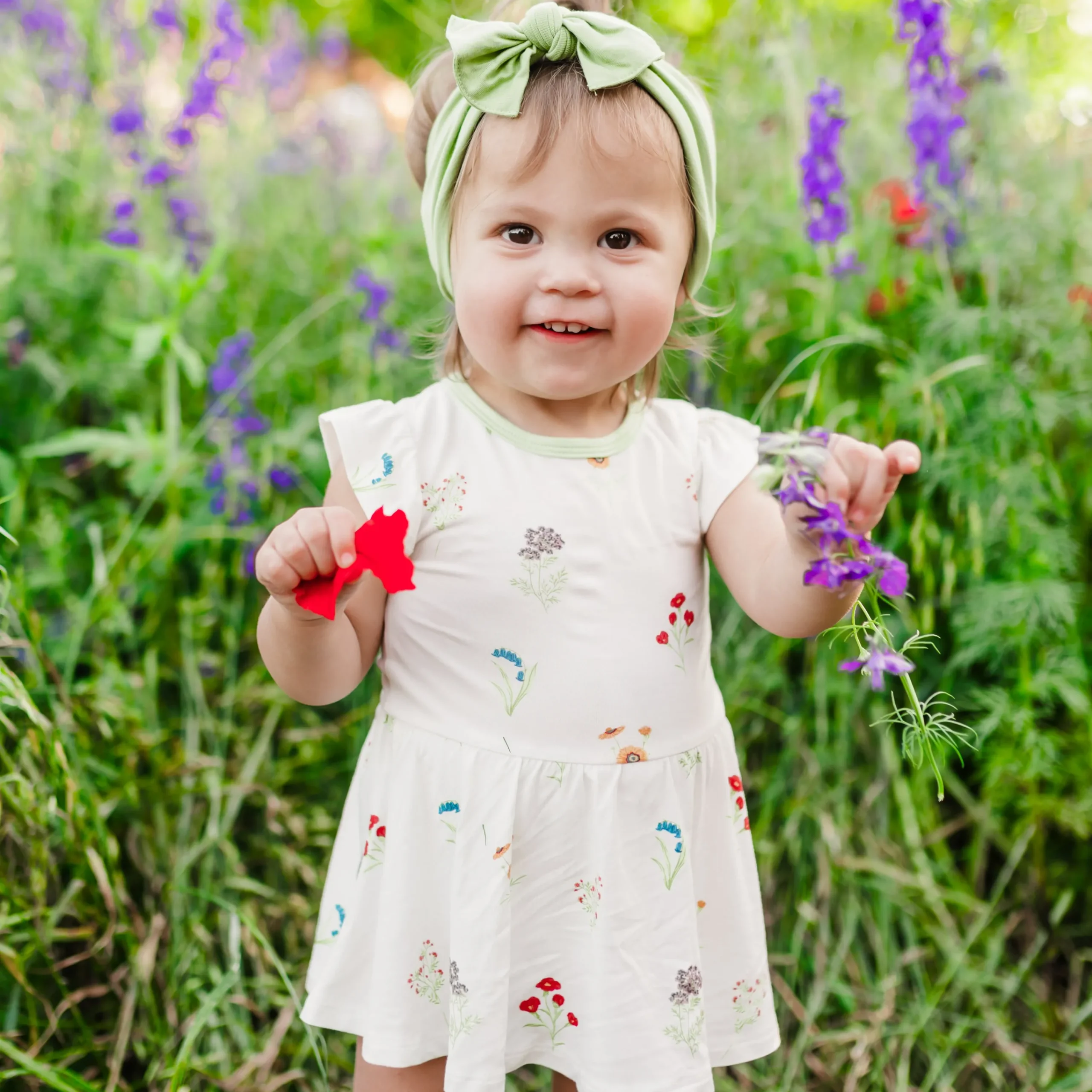 Kyte Baby Twirl Bodysuit Dress in Wildflower Online