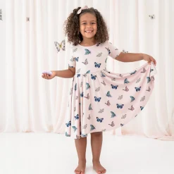 Kyte Baby Twirl Dress in Blush Butterfly Online