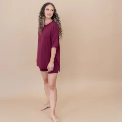 Kyte Baby Women’s Biker Short Set in Burgundy
