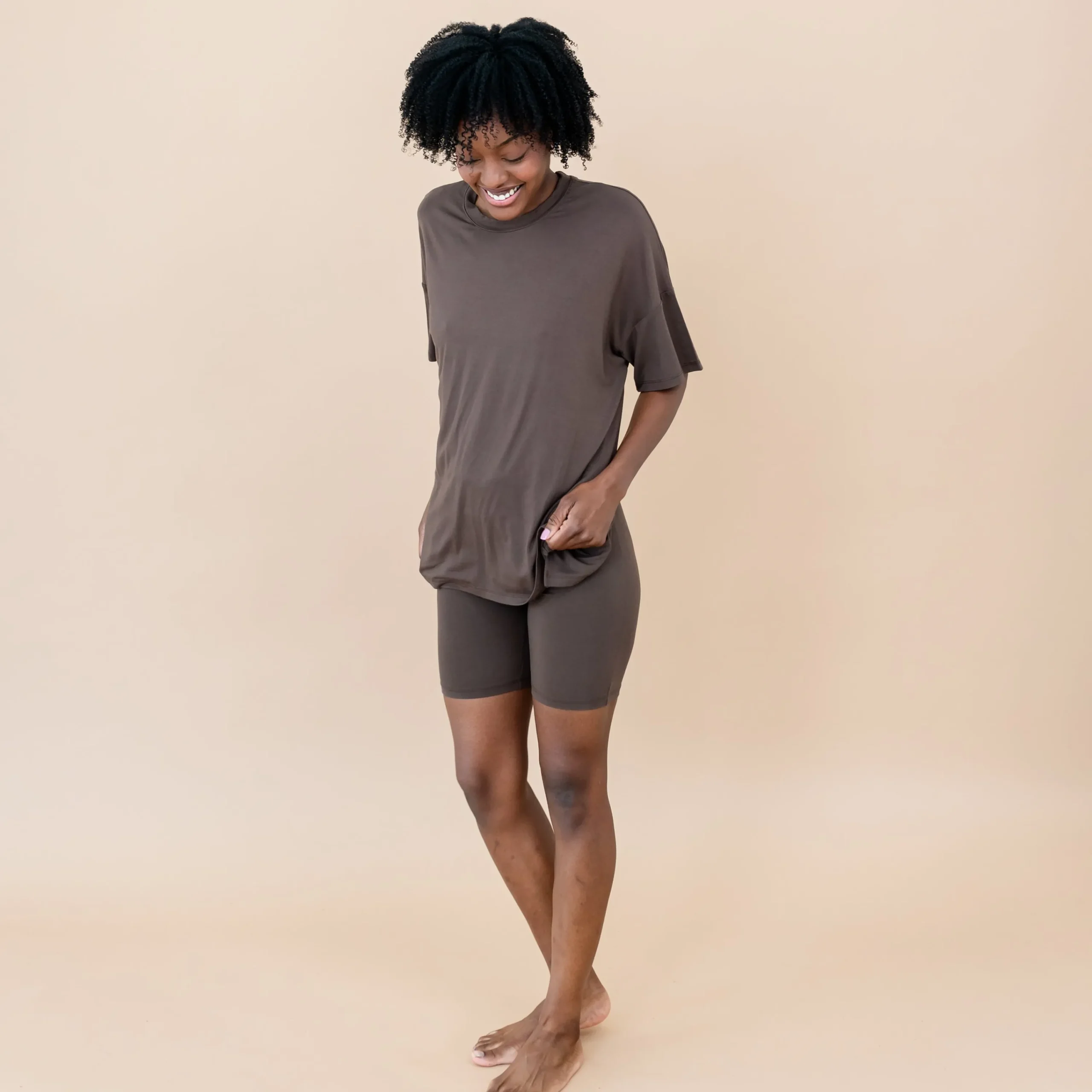 Kyte Baby Women’s Biker Short Set in Espresso Sale