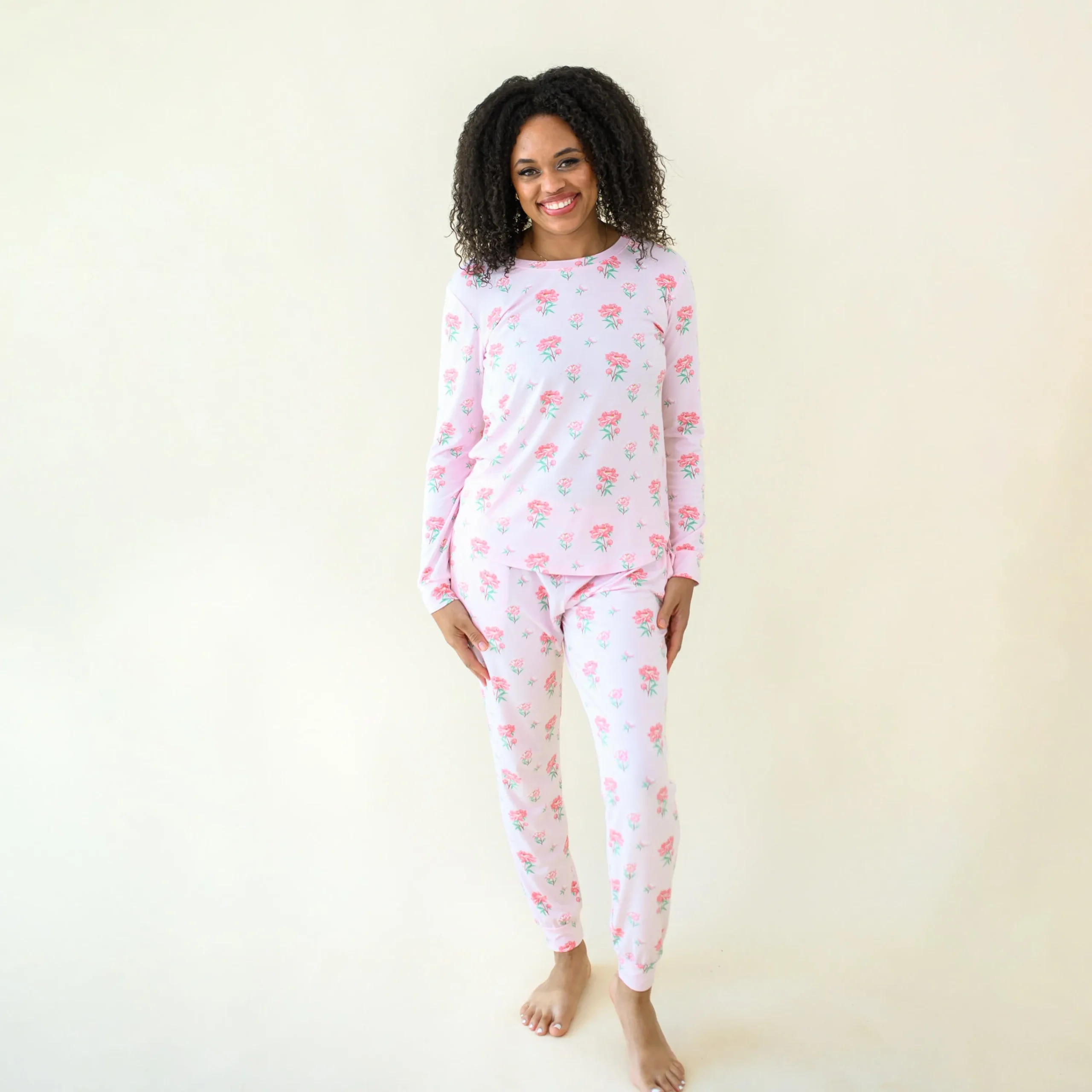 Kyte Baby Women's Jogger Pajama Set in Sakura Peony New