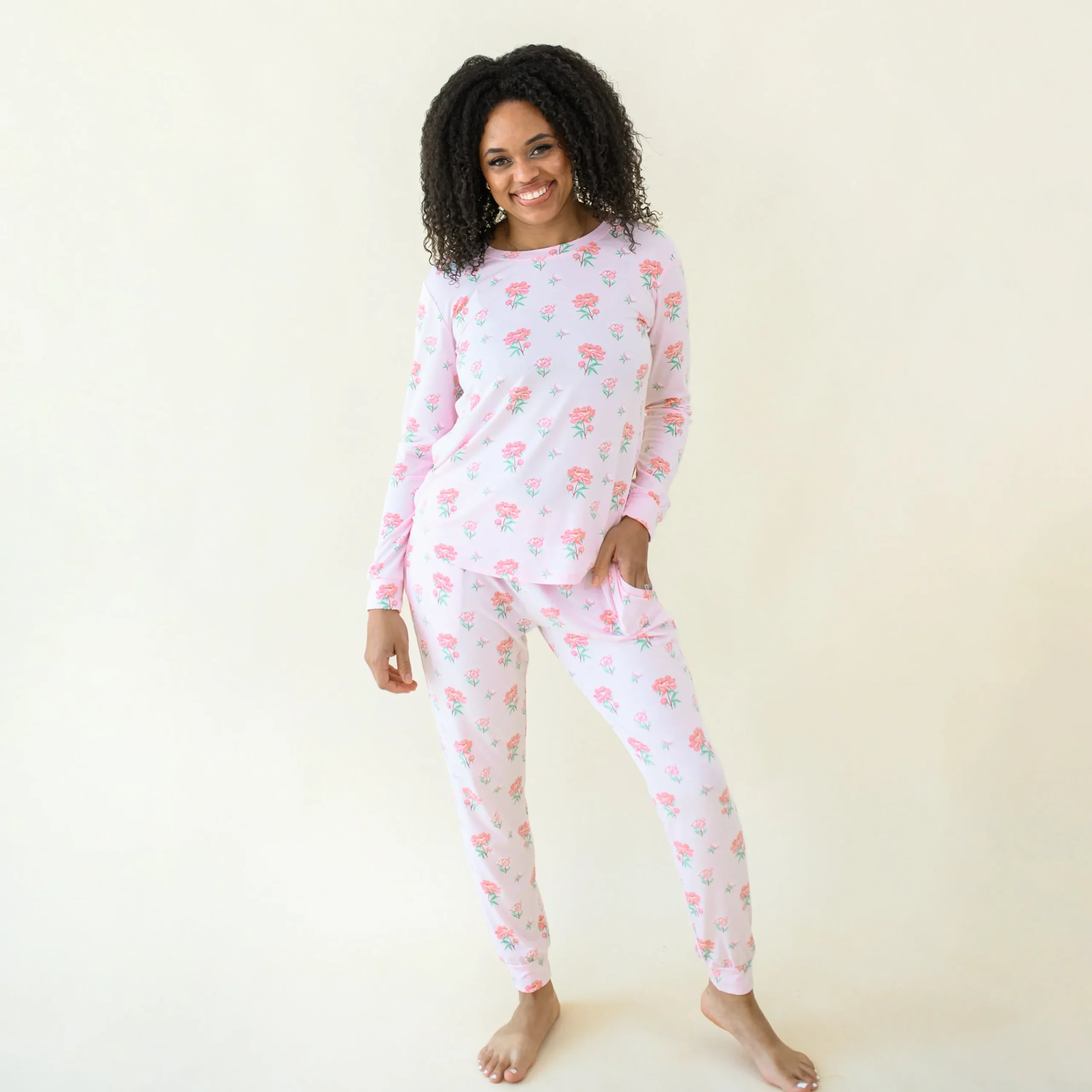 Kyte Baby Women's Jogger Pajama Set in Sakura Peony New