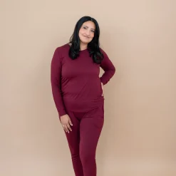 Kyte Baby Women's Jogger Pajama Set in Burgundy