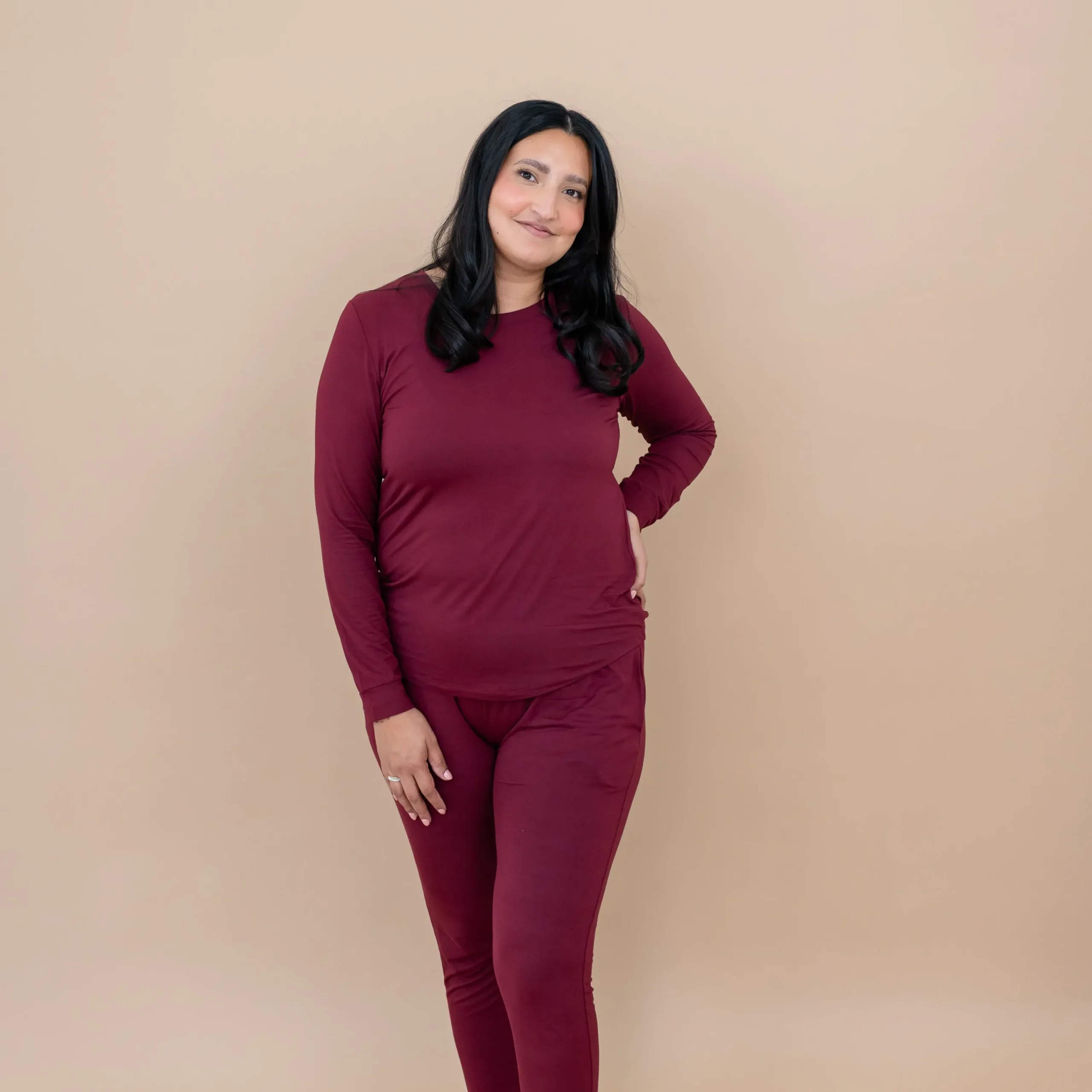 Kyte Baby Women's Jogger Pajama Set in Burgundy