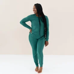 Kyte Baby Women's Jogger Pajama Set in Emerald Clearance