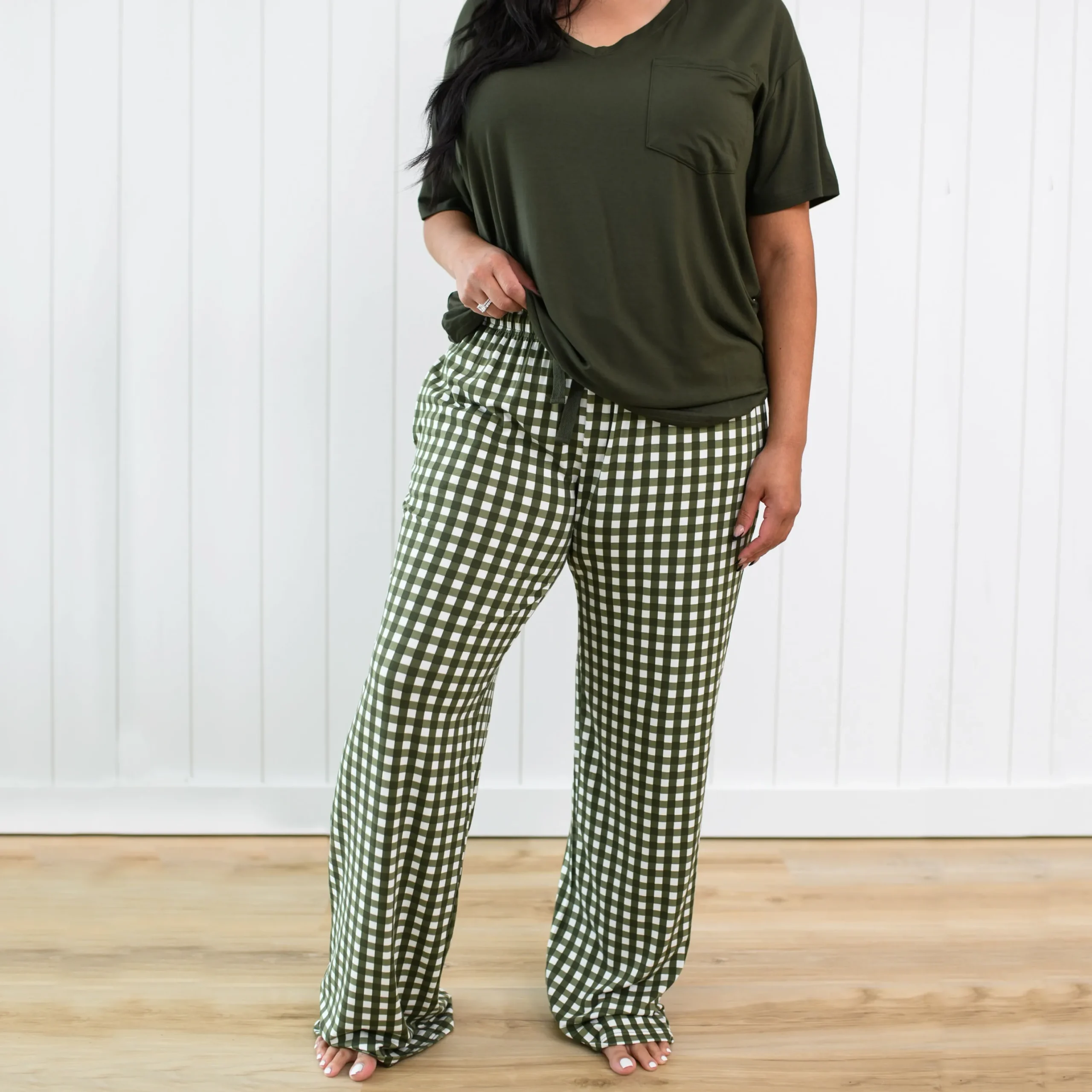 Kyte Baby Women's Lounge Pants in Gingham Fir Outlet