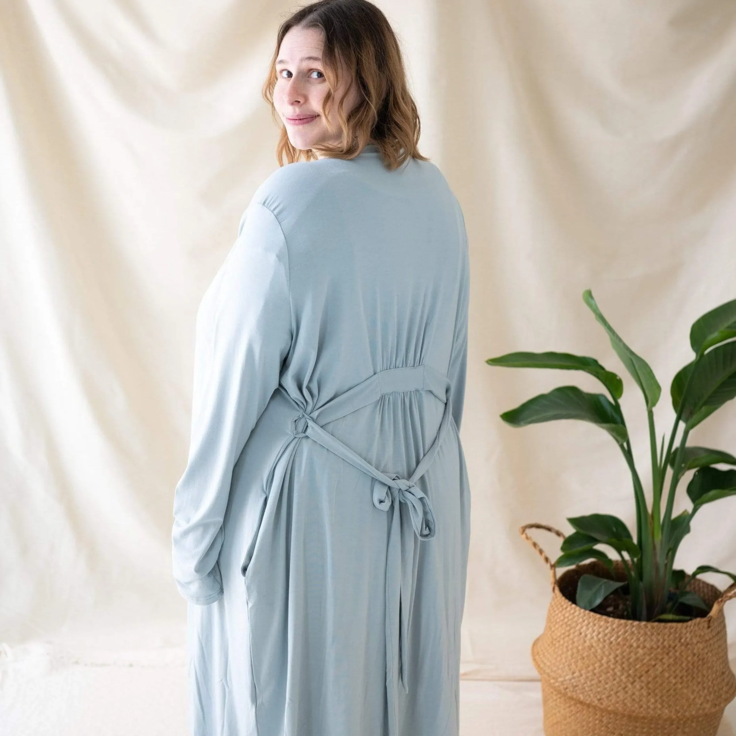 Kyte Baby Women’s Lounge Robe in Fog Sale