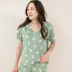 Kyte Baby Women's Relaxed Fit V-Neck in Silly Goose Clearance