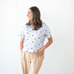 Kyte Baby Women's Relaxed Fit V-Neck in Harbor Discount