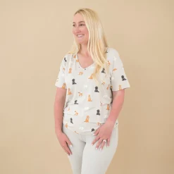 Kyte Baby Women’s Relaxed Fit V-Neck in Fluffy Dog