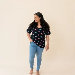 Kyte Baby Women’s Relaxed Fit V-Neck in Midnight Roar Sale